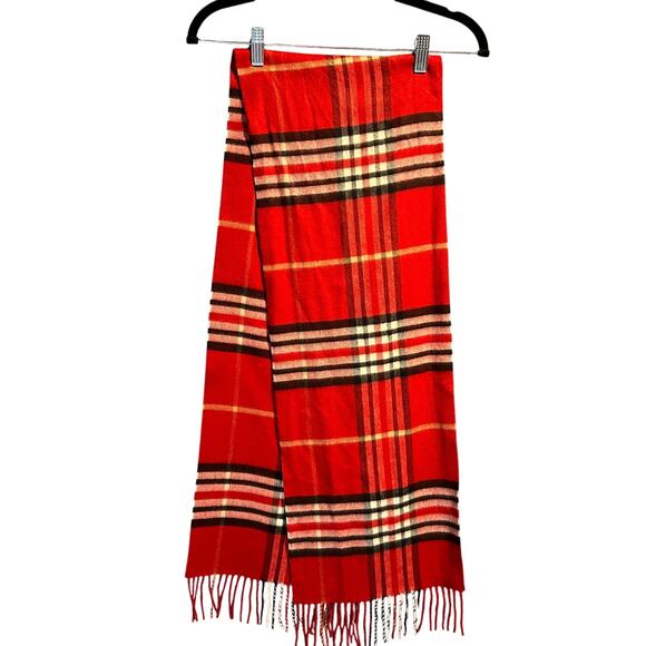 Cashmink by V. Fraas Holiday Scarf Red Black White Plaid Warm Soft Winter Gifty - Picture 2 of 5